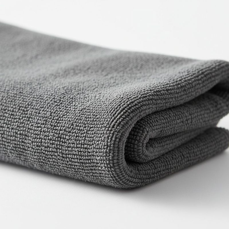 Rolled professional microfiber cloths in colors denoting different cleaning zones